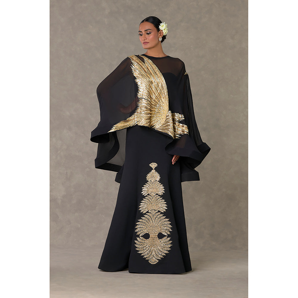 Masaba Black Son-Chidiya Cape & Gown (Set of 2)