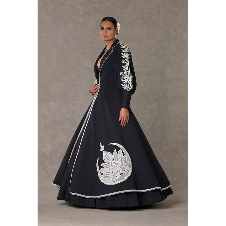 Masaba Black Chand Gown with Jacket & Can Can Skirt (Set of 3)