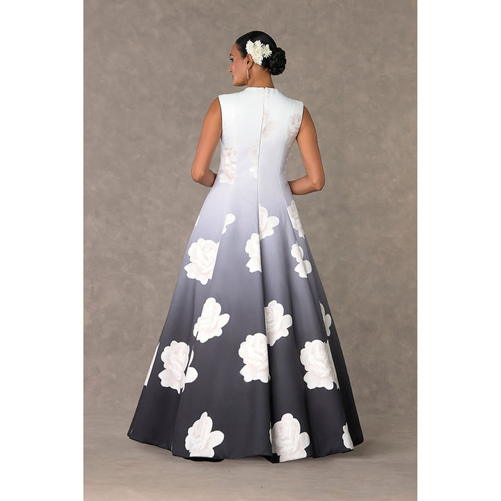 Masaba Monochrome Gulaab Gown with Can Can Skirt (Set of 2)