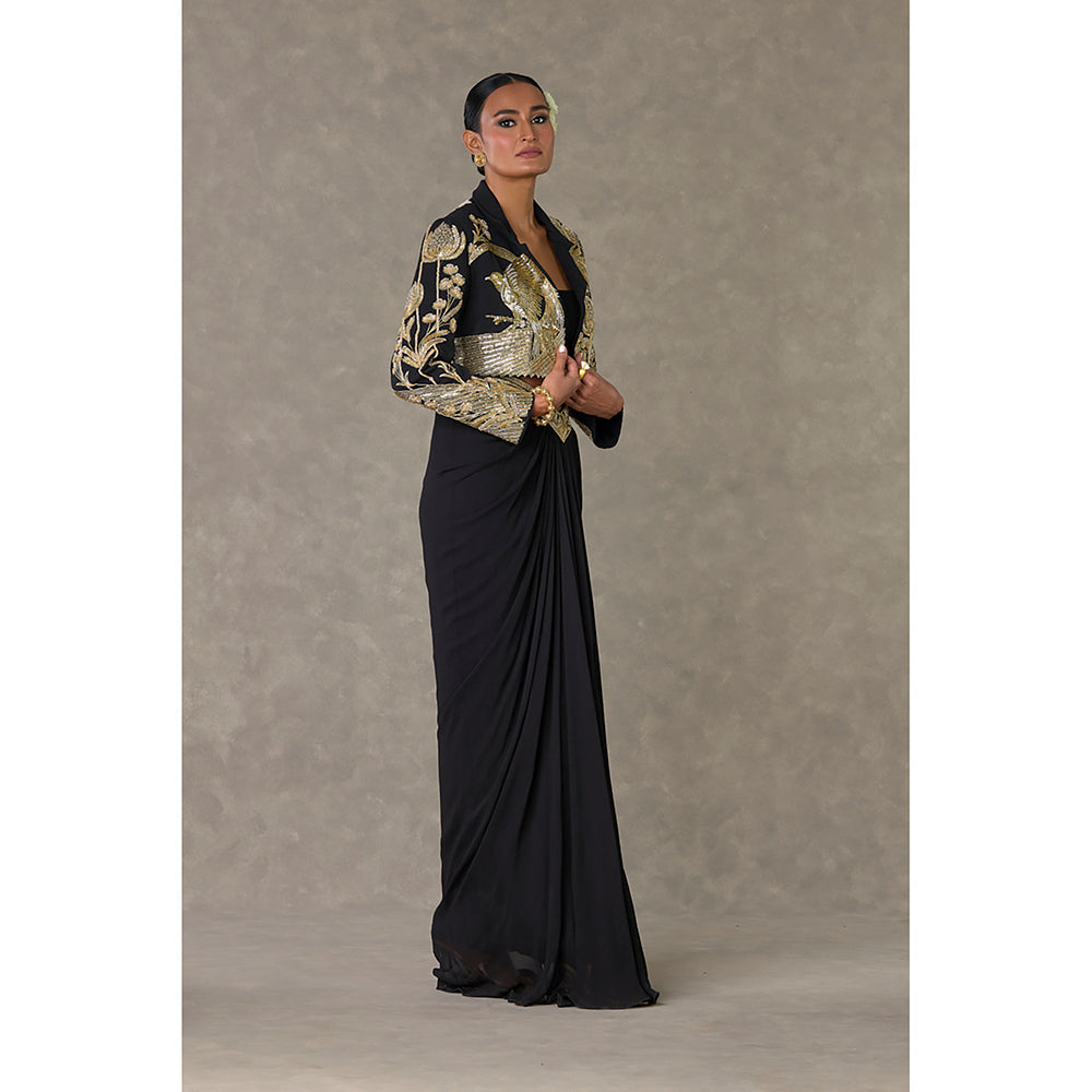 Masaba Black Son-Chidiya Cropped Blazer with Tube Top & Skirt Co-Ord Set (Set of 3)