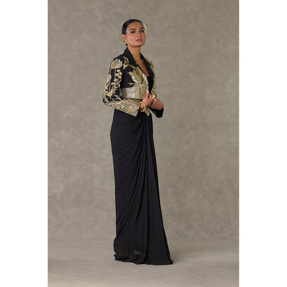 Masaba Black Son-Chidiya Cropped Blazer with Tube Top & Skirt Co-Ord Set (Set of 3)