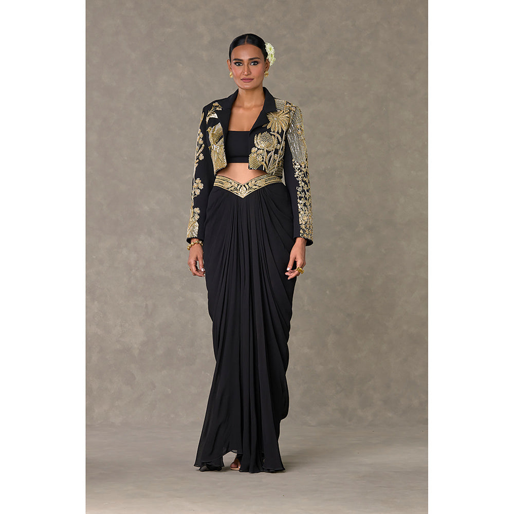 Masaba Black Son-Chidiya Cropped Blazer with Tube Top & Skirt Co-Ord Set (Set of 3)