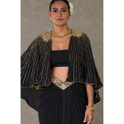 Masaba Black Neel-Kamal Cape with Tube & Skirt Set (Set of 3)