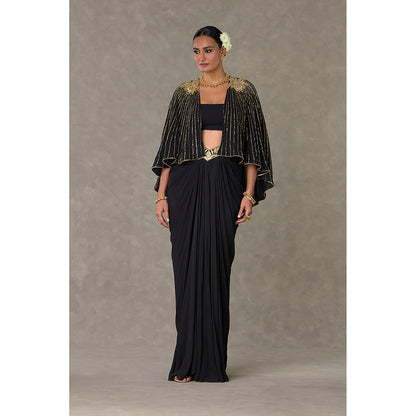 Masaba Black Neel-Kamal Cape with Tube & Skirt Set (Set of 3)