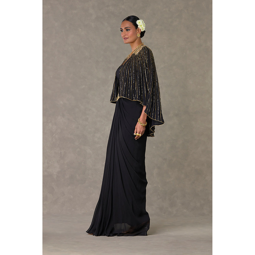 Masaba Black Neel-Kamal Cape with Tube & Skirt Set (Set of 3)