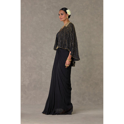 Masaba Black Neel-Kamal Cape with Tube & Skirt Set (Set of 3)