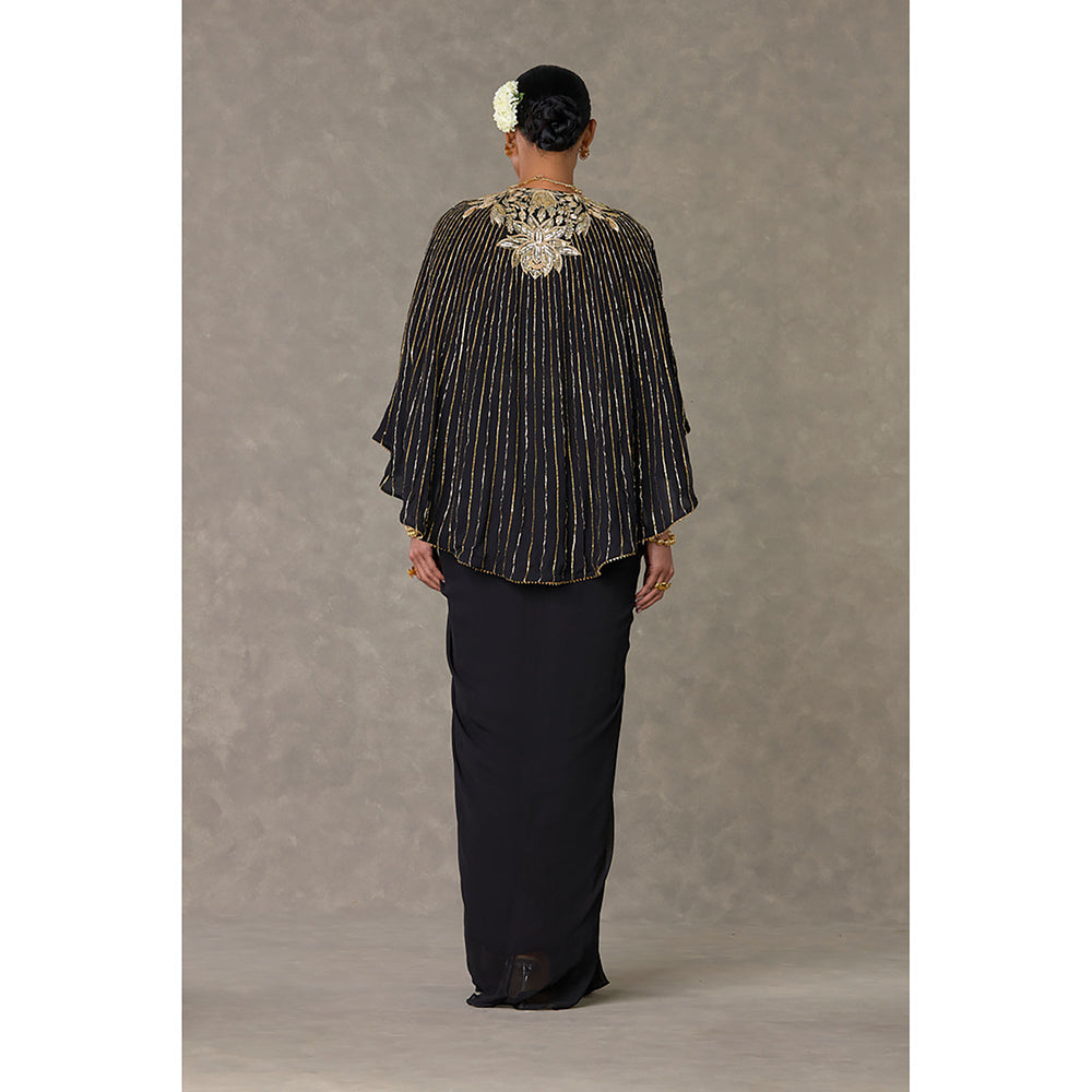 Masaba Black Neel-Kamal Cape with Tube & Skirt Set (Set of 3)