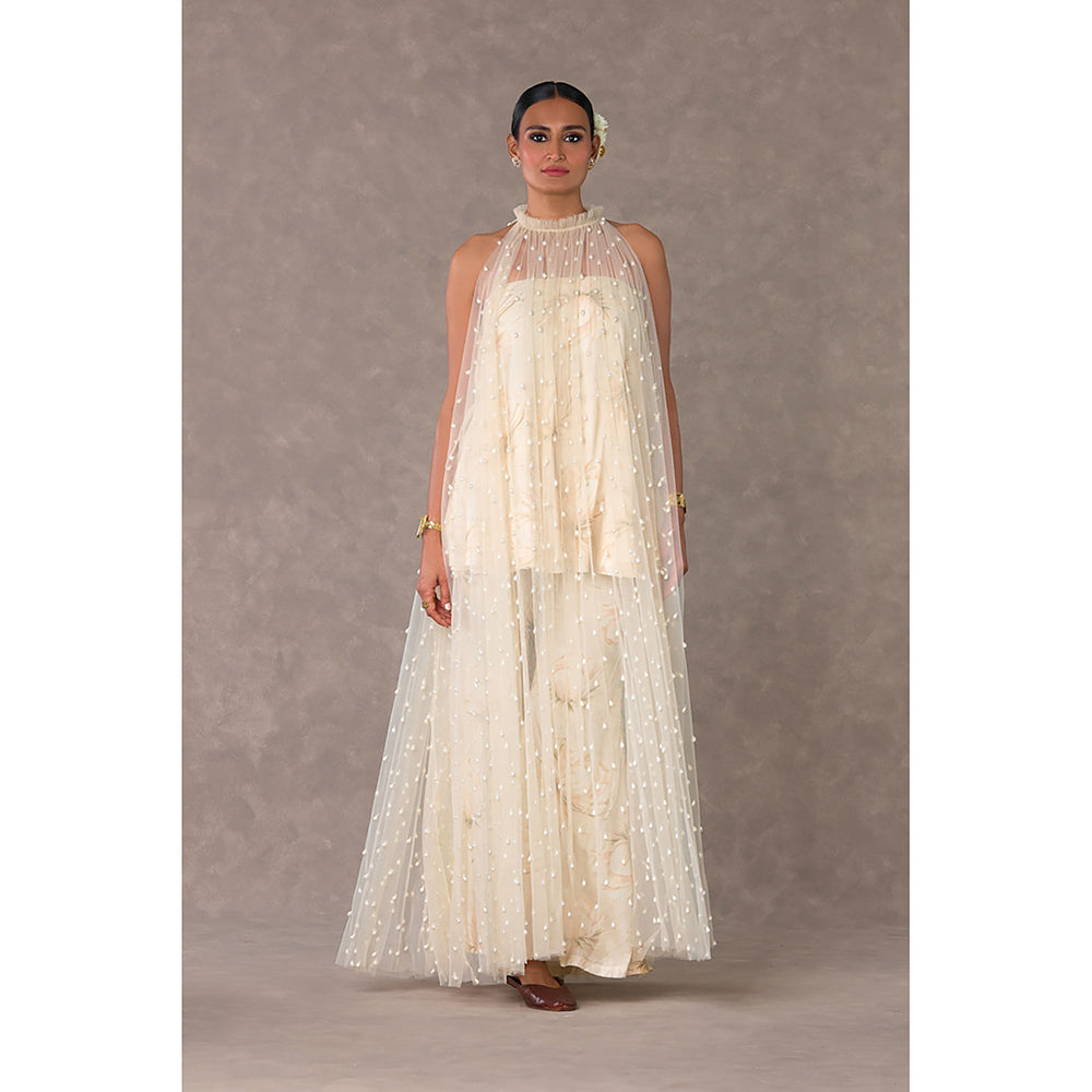 Masaba Nargis Pearl Cape with Tunic & Sharara Set (Set of 3)