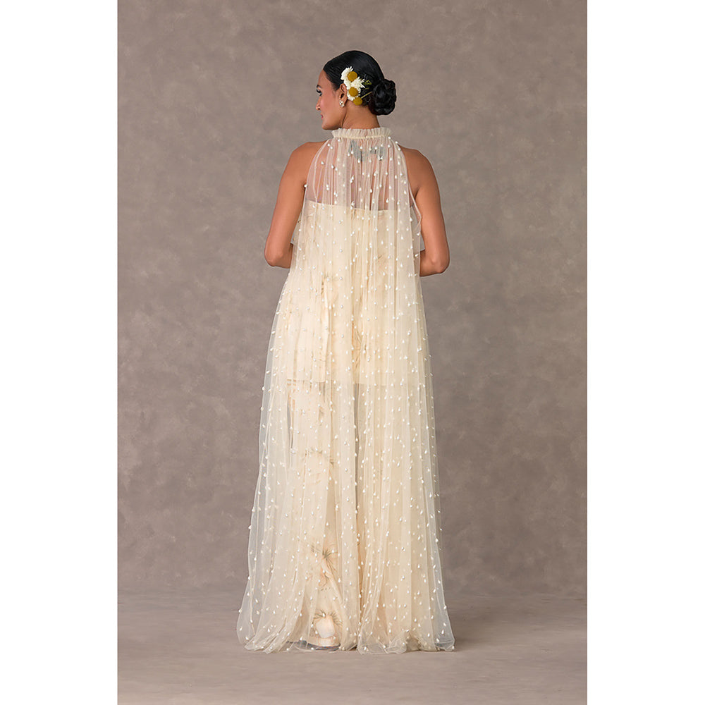 Masaba Nargis Pearl Cape with Tunic & Sharara Set (Set of 3)