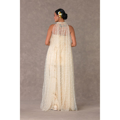 Masaba Nargis Pearl Cape with Tunic & Sharara Set (Set of 3)