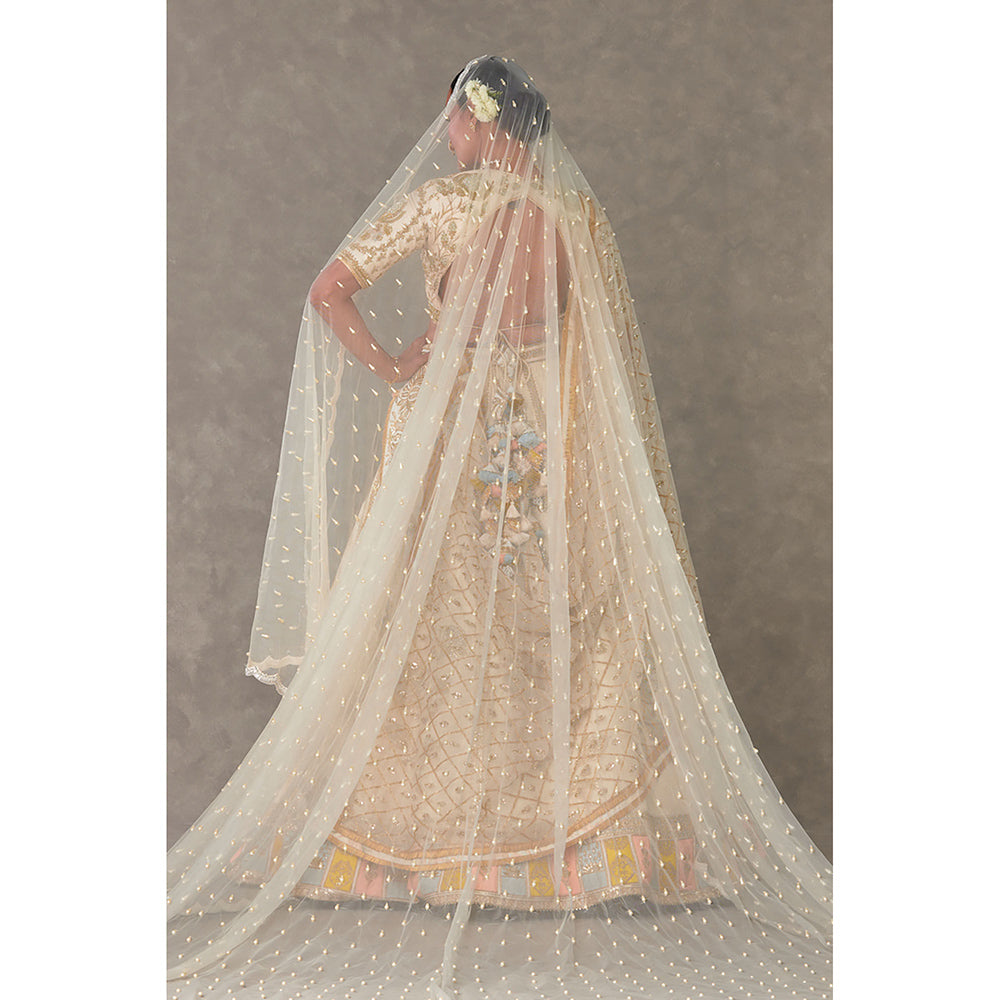 Masaba Ivory Anar-Phool Lehenga with Blouse & 2 Dupatta (Set of 5)