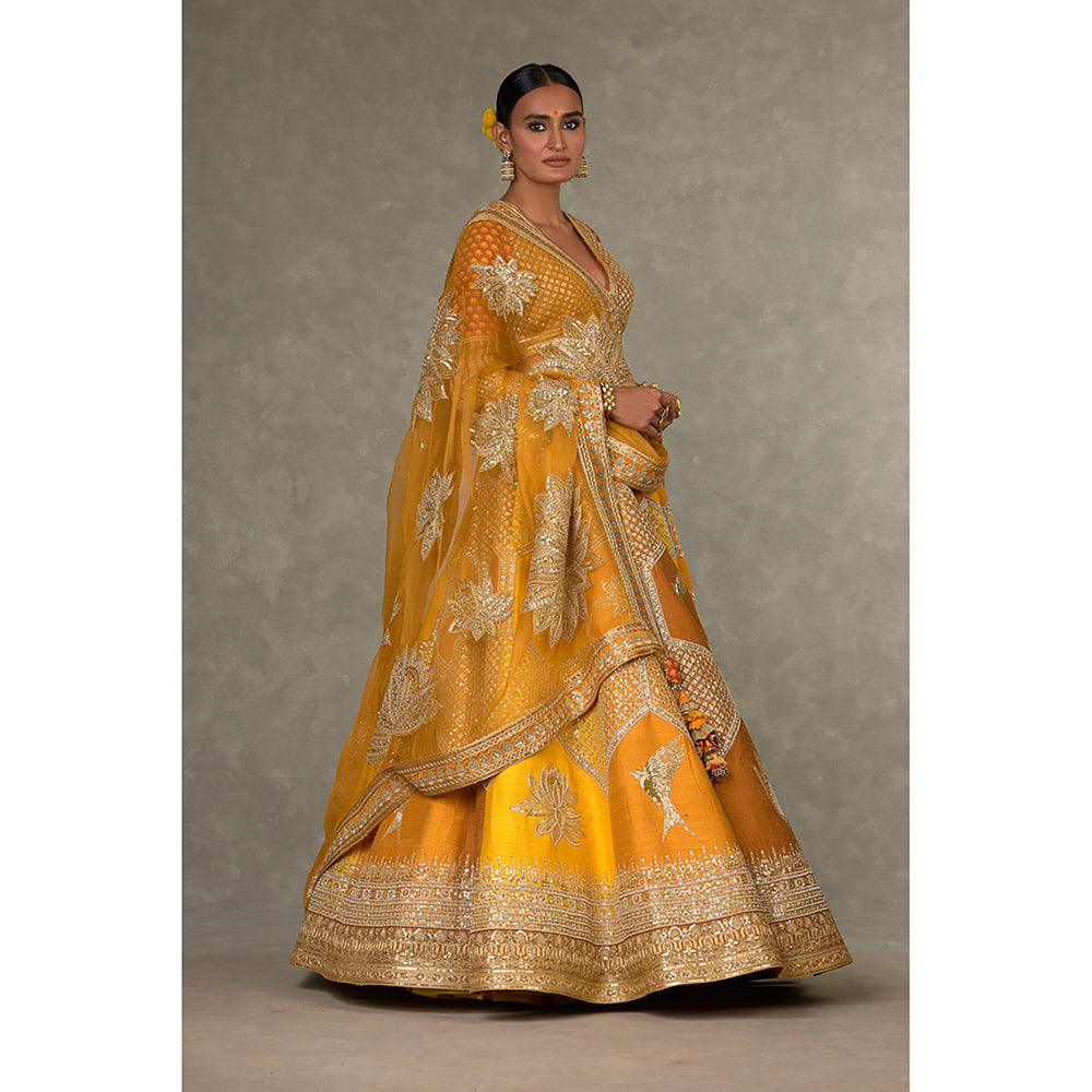 Masaba Ochre Neel-Kamal Lehenga Choli with Dupatta & Can Can Skirt (Set of 4)