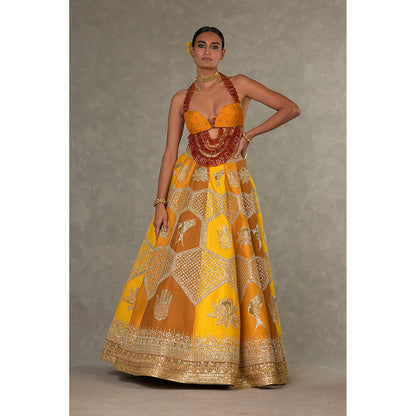 Masaba Ochre Neel-Kamal Lehenga Choli with Dupatta & Can Can Skirt (Set of 4)