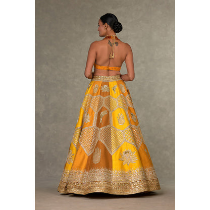 Masaba Ochre Neel-Kamal Lehenga Choli with Dupatta & Can Can Skirt (Set of 4)