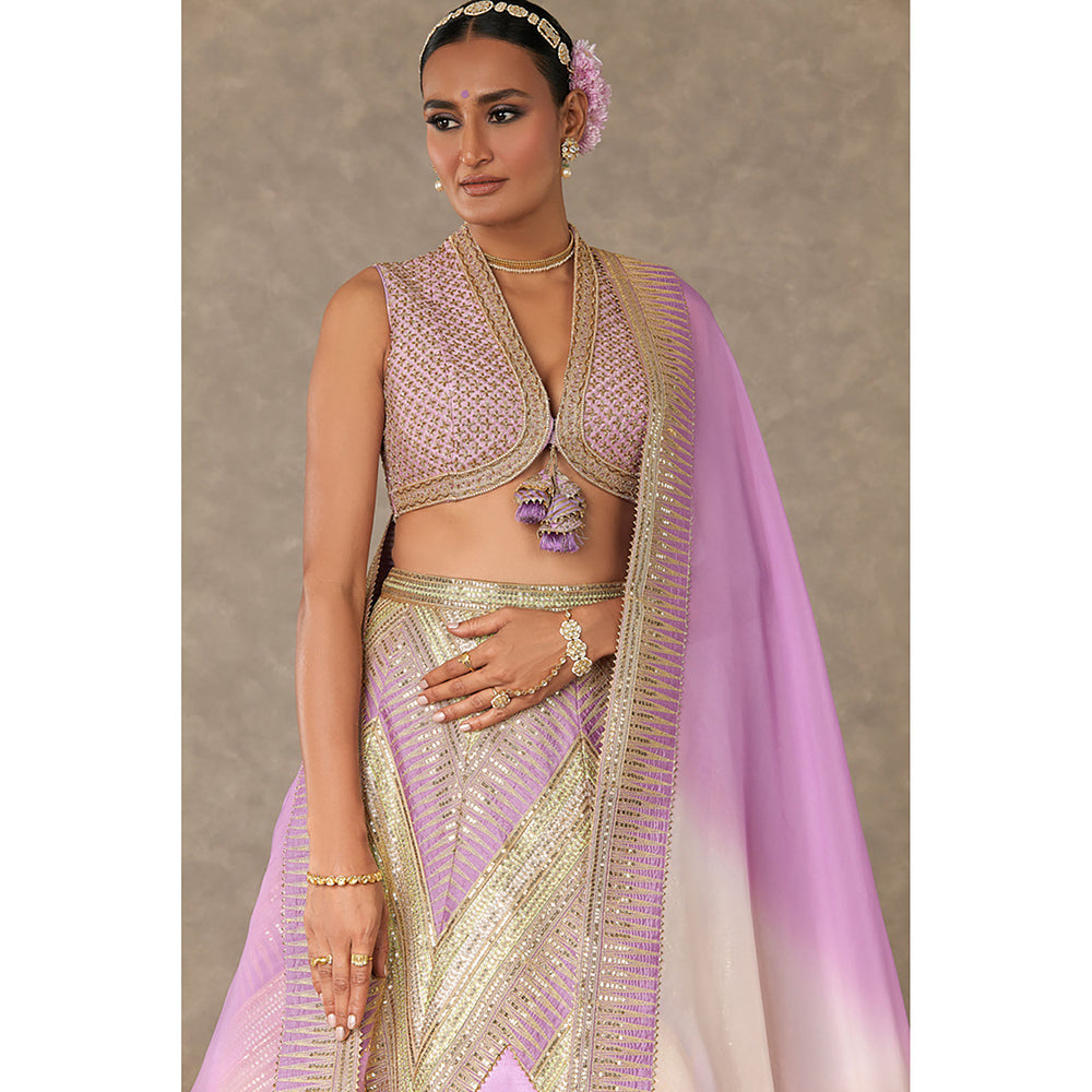 Masaba Lilac Anar-Phool Lehenga Choli with Dupatta & Can Can Skirt (Set of 4)