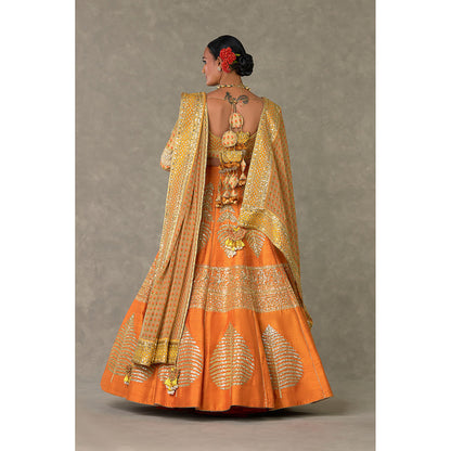 Masaba Rust Paan-Patti Lehenga Choli with Dupatta & Can Can Skirt (Set of 4)