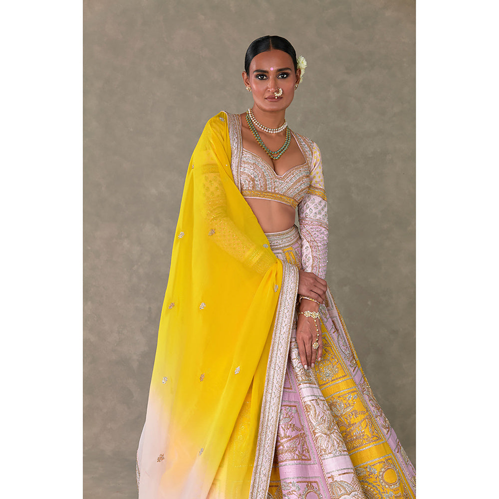 Masaba Kasata Lehenga Choli with Dupatta & Can Can Skirt (Set of 4)