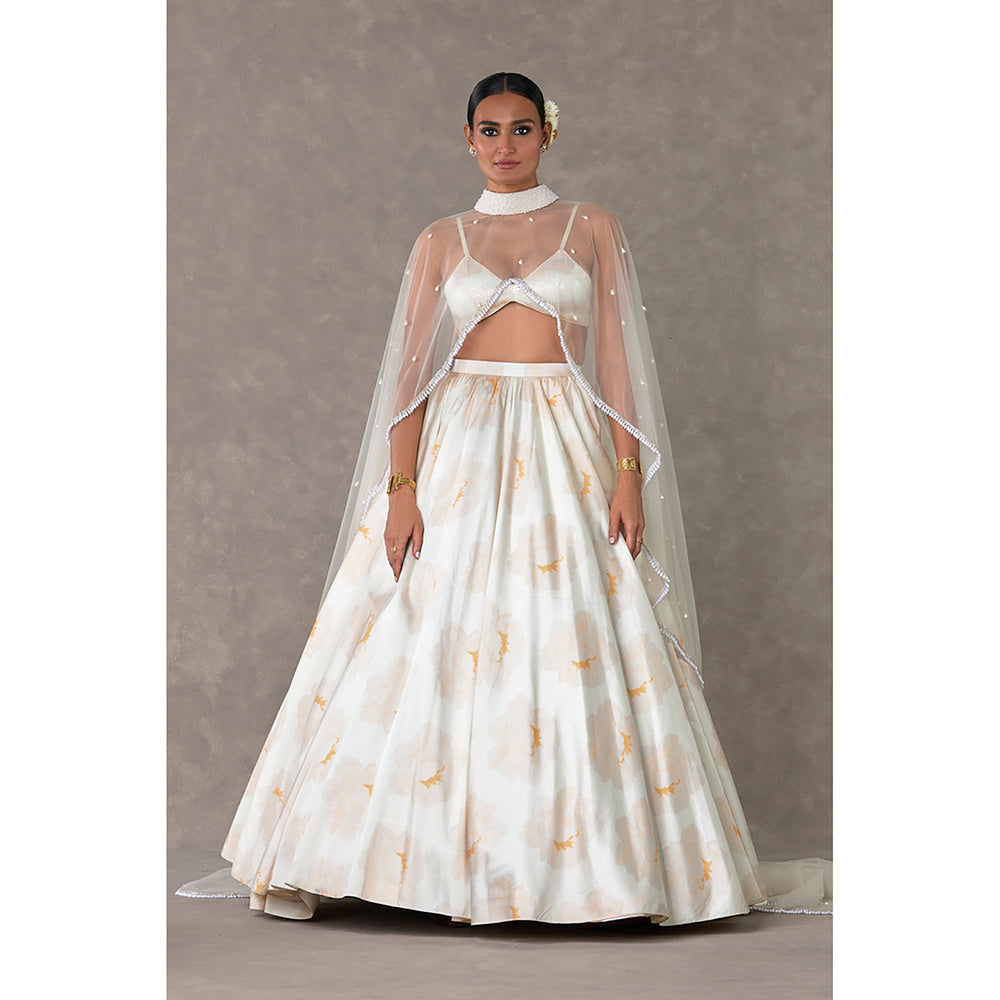 Masaba Ivory Nurvi Skirts with Cape & Bralette (Set of 4)