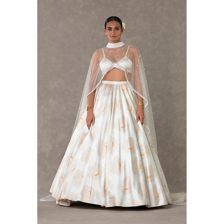 Masaba Ivory Nurvi Skirts with Cape & Bralette (Set of 4)