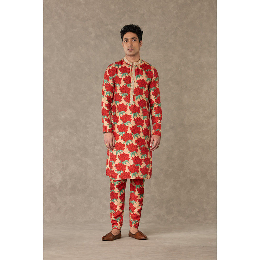 Masaba Salmon Candy Swirl Floral Kurta