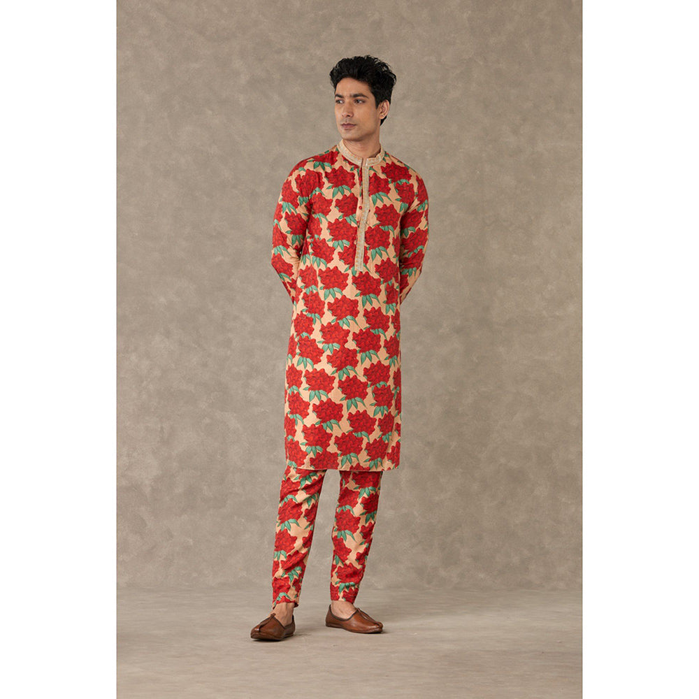 Masaba Salmon Candy Swirl Floral Kurta