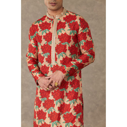 Masaba Salmon Candy Swirl Floral Kurta