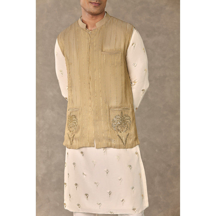 Masaba Gold Tissue Embroidered Nehru Jacket