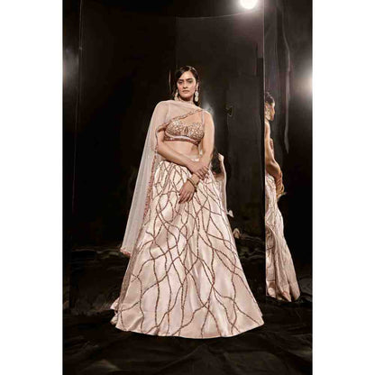 Masumi Mewawalla Light Beige Lehenga and Blouse (Set of 3)