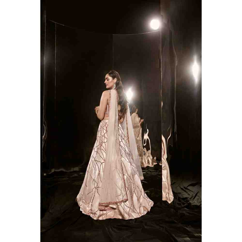 Masumi Mewawalla Light Beige Lehenga and Blouse (Set of 3)