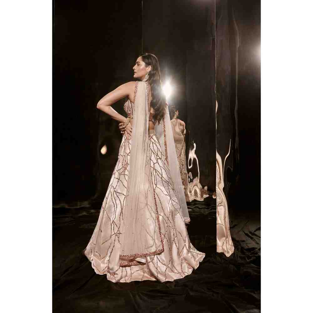 Masumi Mewawalla Light Beige Lehenga and Blouse (Set of 3)