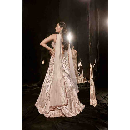 Masumi Mewawalla Light Beige Lehenga and Blouse (Set of 3)