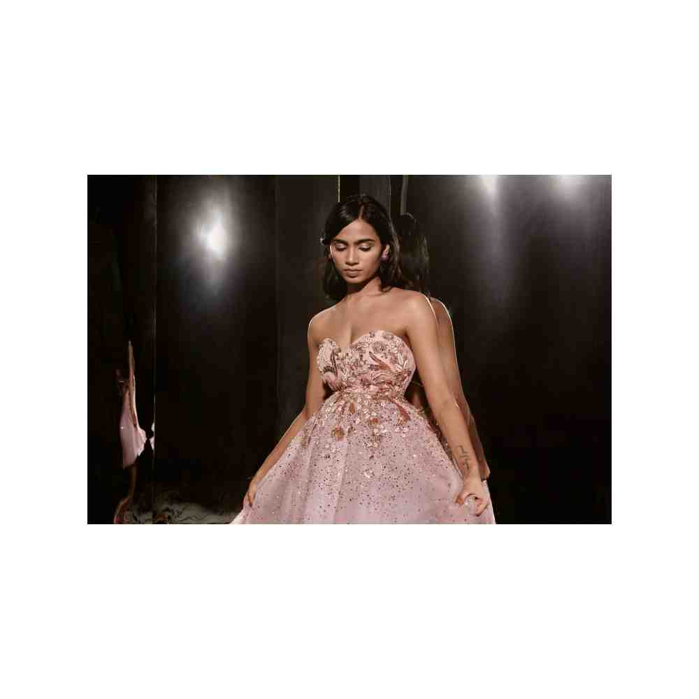 Masumi Mewawalla Rose Pink Embroidered Dress