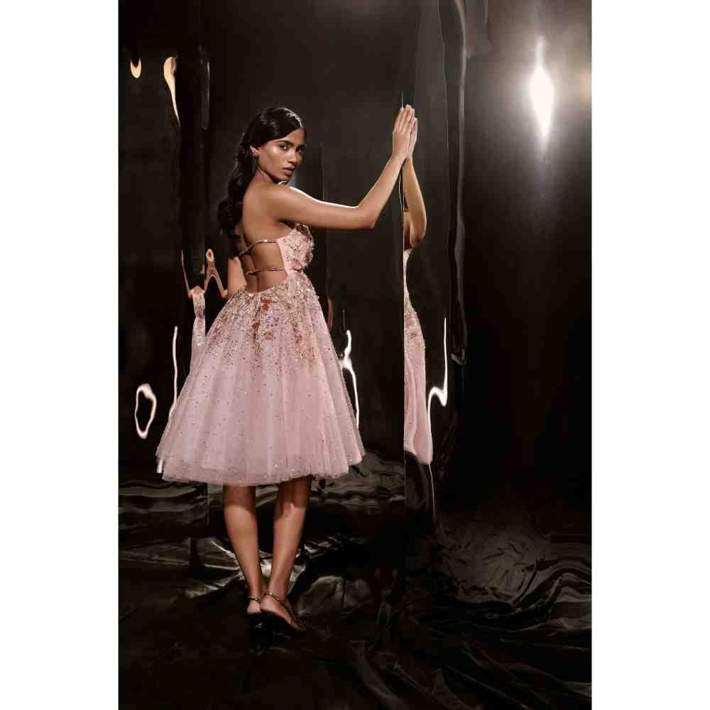 Masumi Mewawalla Rose Pink Embroidered Dress