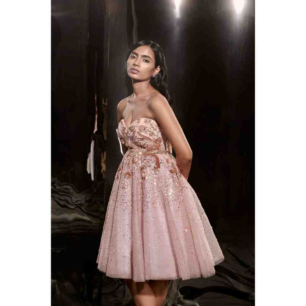 Masumi Mewawalla Rose Pink Embroidered Dress