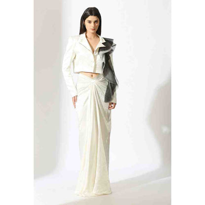 Masumi Mewawalla White Blazer Skirt (Set of 2)