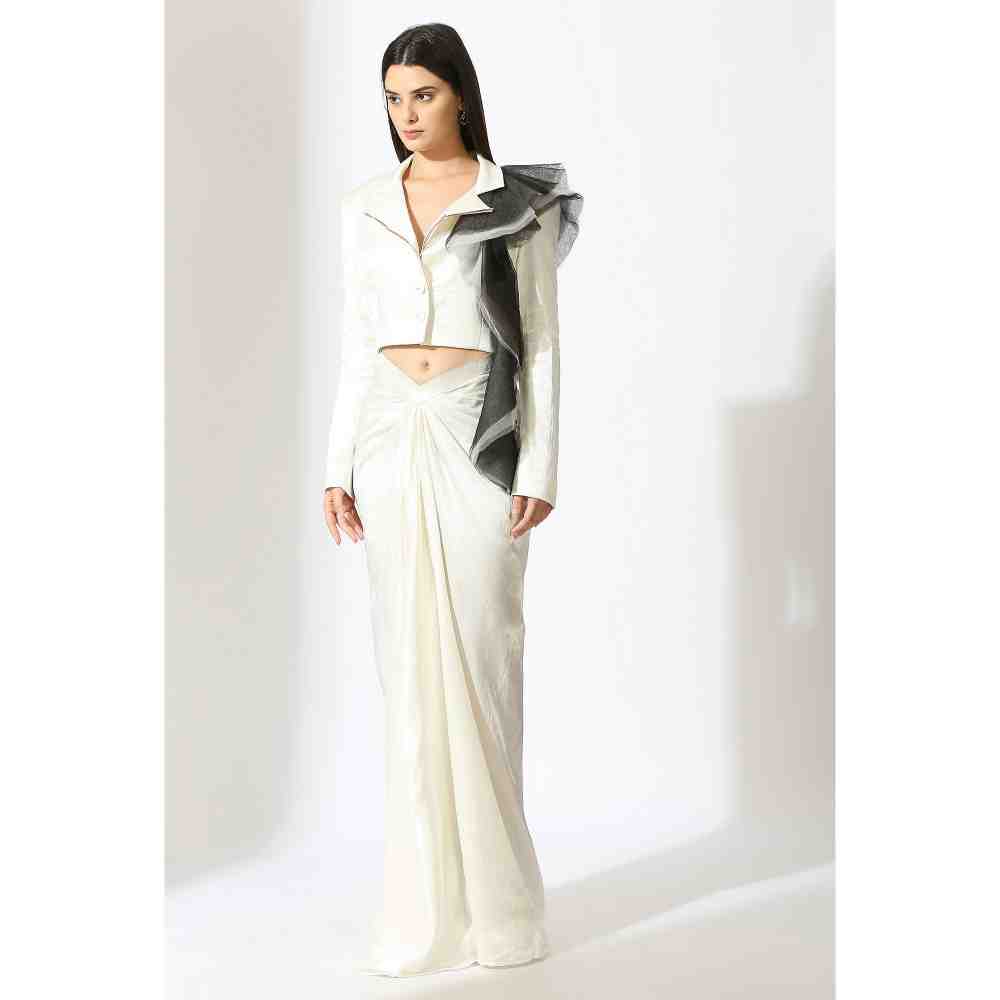 Masumi Mewawalla White Blazer Skirt (Set of 2)