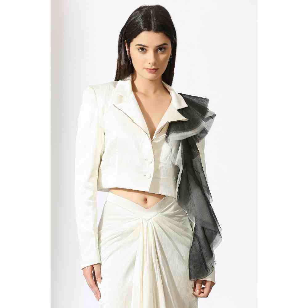 Masumi Mewawalla White Blazer Skirt (Set of 2)