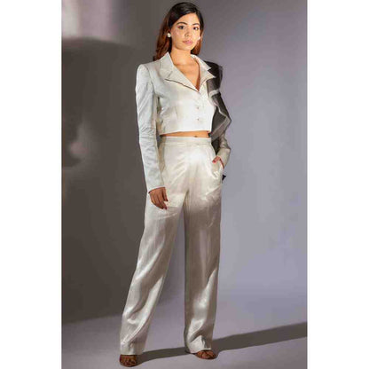 Masumi Mewawalla White Blazer with Ruffle (Set of 2)