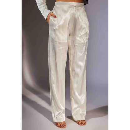 Masumi Mewawalla White Blazer with Ruffle (Set of 2)