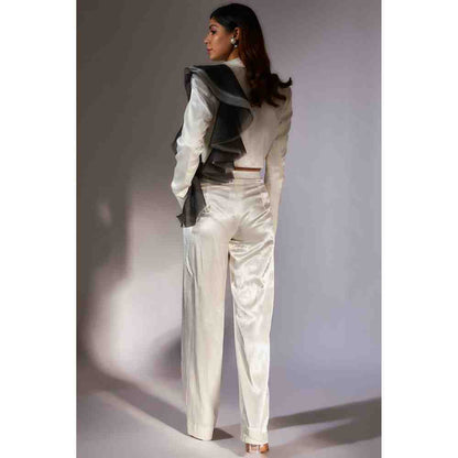 Masumi Mewawalla White Blazer with Ruffle (Set of 2)