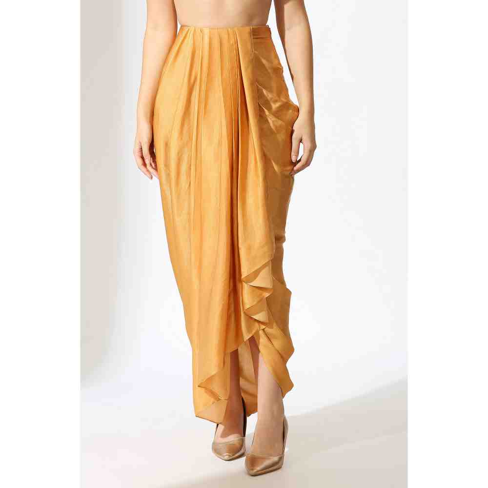 Masumi Mewawalla Mustard Embellished Skirt (Set of 2)