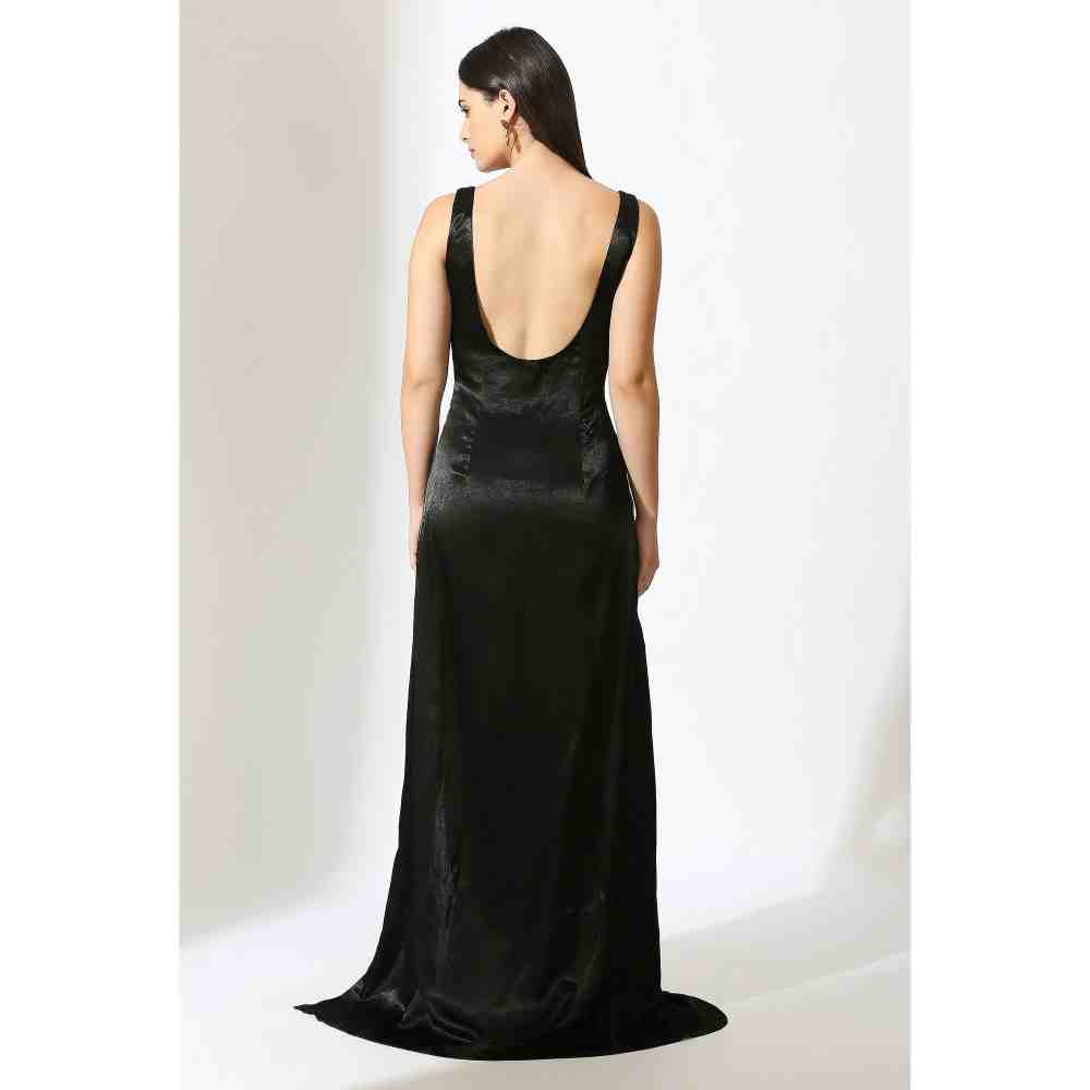 Masumi Mewawalla Black Embellished Gown (XS)