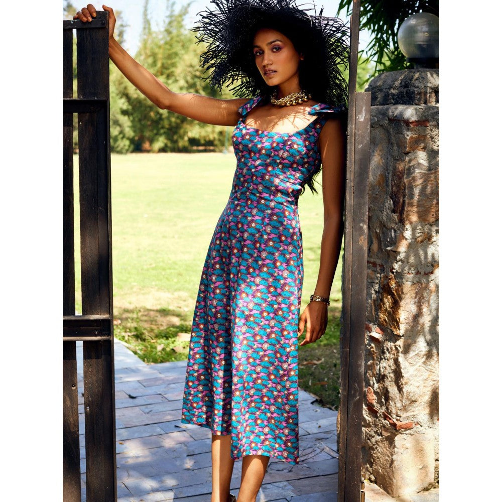 MEDHA BATRA Printed Back Cut-Out Dress