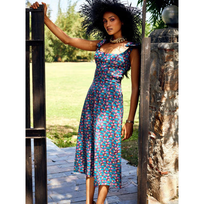 MEDHA BATRA Printed Back Cut-Out Dress