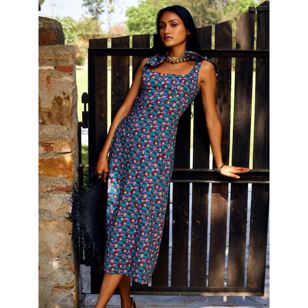 MEDHA BATRA Printed Back Cut-Out Dress