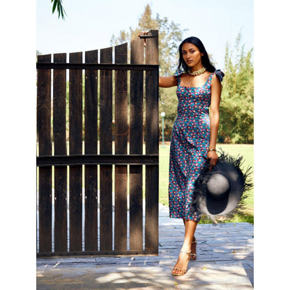 MEDHA BATRA Printed Back Cut-Out Dress