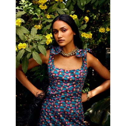 MEDHA BATRA Printed Back Cut-Out Dress