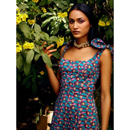 MEDHA BATRA Printed Back Cut-Out Dress