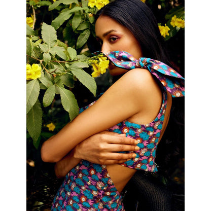 MEDHA BATRA Printed Back Cut-Out Dress