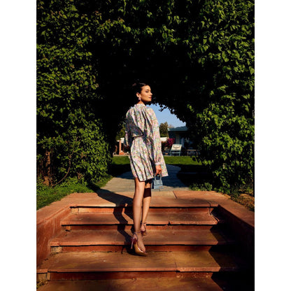 MEDHA BATRA Multi-Color Printed Full Sleeves Dress (Set of 2)